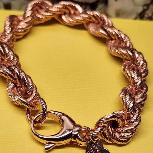 #2057, BRONZO ITALY, BRONZE MILOR ITALY ROPE BRACELET 8" ROSE TONE - Picture 7 of 8